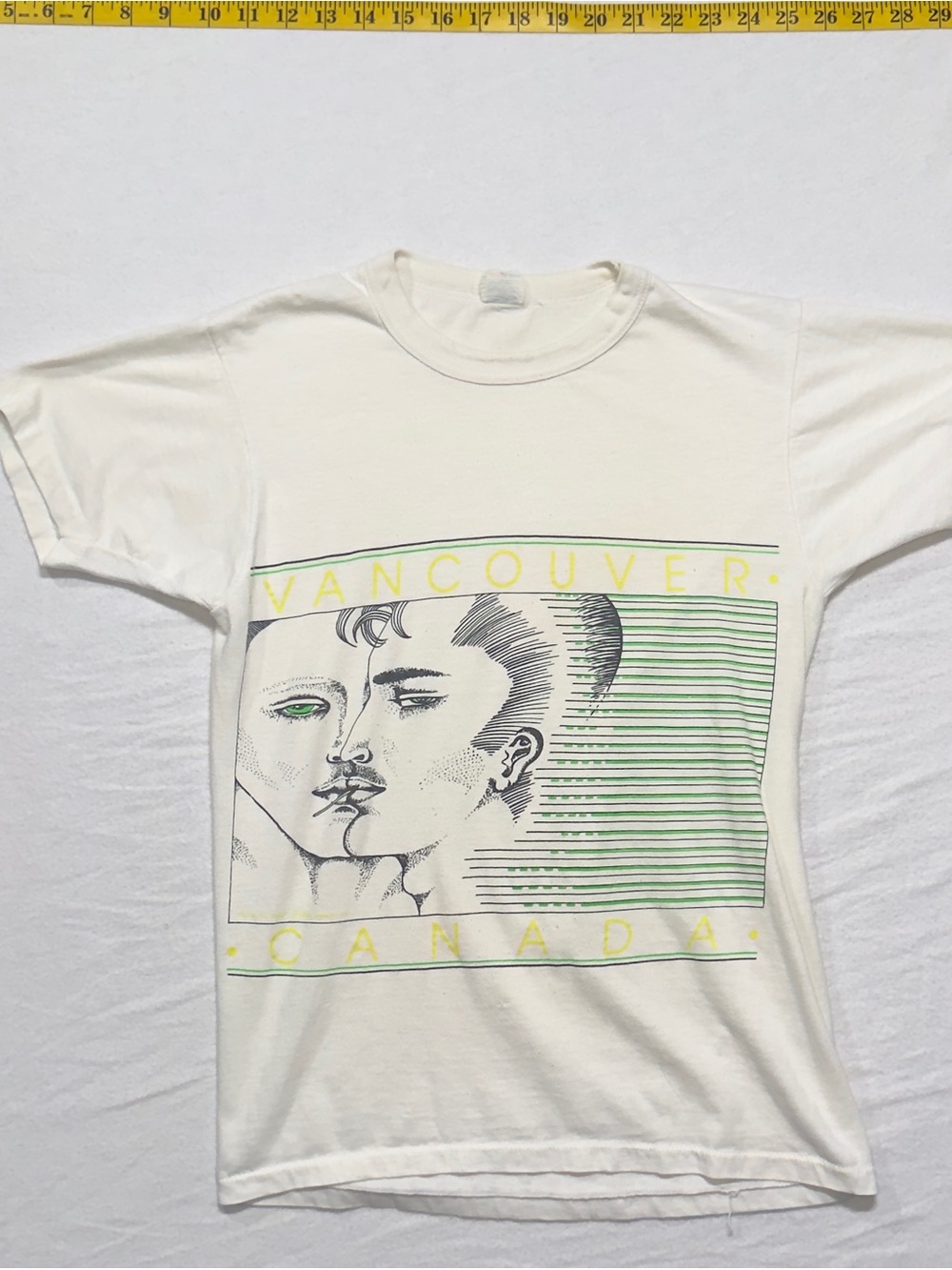 Genuine vintage 1980s Vancouver MLM graphic T-shirt.